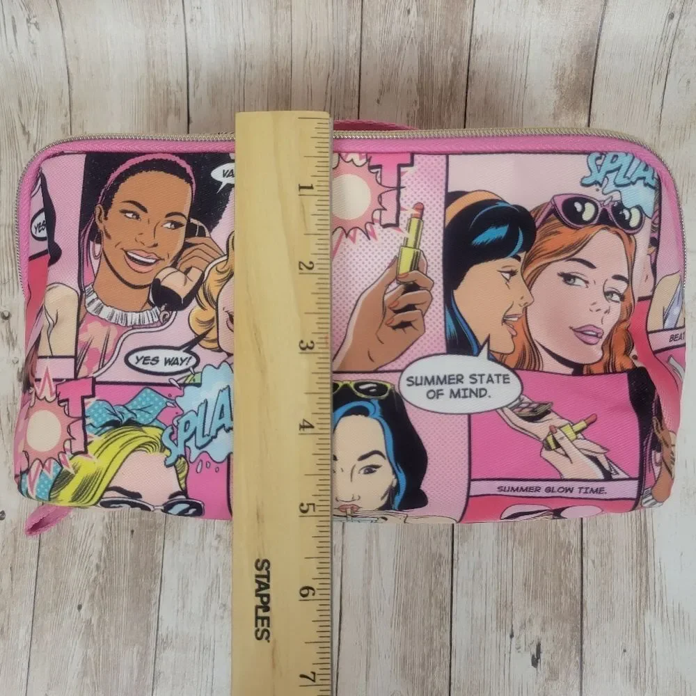Estee Lauder Pink Comic Cosmetic Make Up Bag Tote